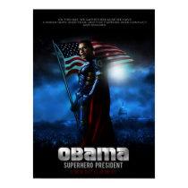 OBAMA POSTER Super Hero President posters