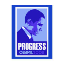 Obama - Progress Blue Postcard by cpope929 Obama - Progress Blue Postcard