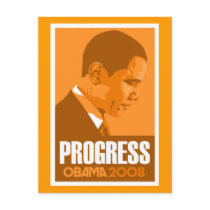 Obama - Progress Dark Orange Postcard