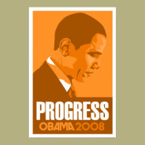 Obama - Progress Dark Orange Poster posters