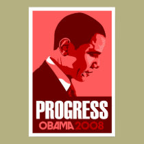 Obama - Progress Dark Red Poster posters