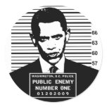 Obama - Public Enemy Number One Round Sticker