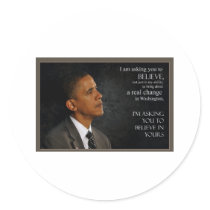 Obama Quote Round Sticker