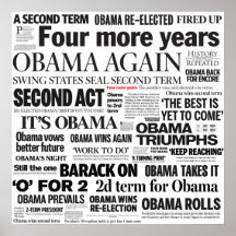 Obama Re-Election Headline Poster