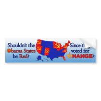 Obama - Red States Reverse Elec Map Bumper Sticker bumper stickers by monkeyclown Obama - Red States Reverse Elec Map Bumper Sticker bumper stickers