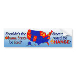 Obama - Red States Reverse Elec Map Bumper Sticker