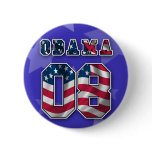 OBAMA RED WHITE AND BLUE BUTTON