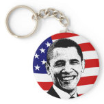 Obama Red White & Blue American Flag Keychain