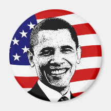 Obama Red White & Blue American Flag Magnet