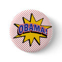 OBAMA! Retro Comic Halftone Print buttons by spacedust OBAMA! Retro Comic Halftone Print buttons