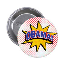 OBAMA! Retro Comic Halftone Print Pins