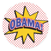 OBAMA! Retro Comic Print stickers