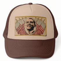 Obama Retro Flag Hat by elfyboy Obama Retro Flag Hat