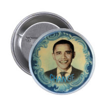 Obama Retro-Style Wave Button