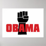 Obama Right On Black Fist Poster