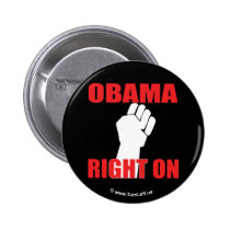 OBAMA RIGHT ON buttons