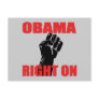 OBAMA RIGHT ON POSTCARD