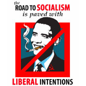 Obama: Road To Socialism Ladies Destroyed T-Shirt