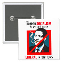 Obama:  Road To Socialism Pin Button buttons