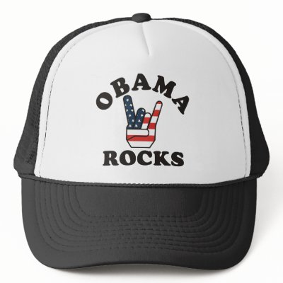 OBAMA ROCKS MESH HATS by happyfacedesigns