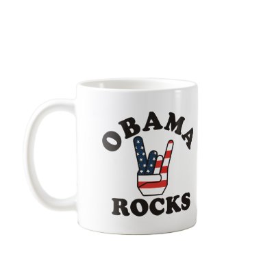 OBAMA ROCKS MUG by happyfacedesigns