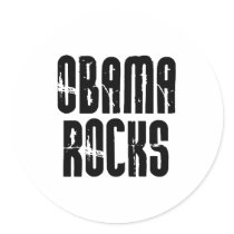 Obama Rocks Sticker by coolshirts55 Obama Rocks Sticker