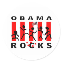 Obama Rocks stickers by BarackObamaShop Obama Rocks stickers