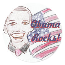 Obama Rocks Stickers by Sundragon Obama Rocks Stickers