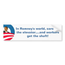 Obama - Romney Shafts Workers Bumper Sticker