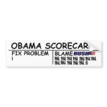 Obama Scorecard - Updated Bumper Sticker