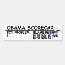 Obama Scorecard - Updated Bumper Sticker