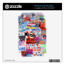 Obama Sign Collage Skin iPhone 3G Skins
