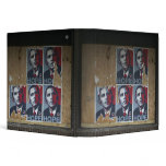 Obama signs in a boarded window of a closed 3 ring binder