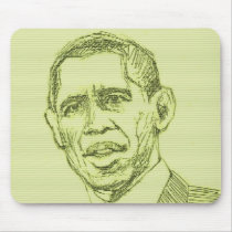 Obama Sketch Mousepad by elfyboy Obama Sketch Mousepad