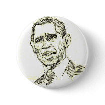 Obama Sketch Round Button