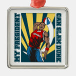 Obama Slam Dunk Christmas Ornaments