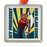 Obama Slam Dunk Christmas Ornaments