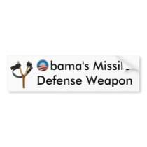 Obama Slingshot Missile Defense Weapon bumper stickers by backitupwithfacts Obama Slingshot Missile Defense Weapon bumper stickers