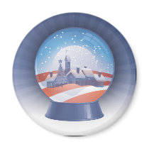 obama snow globe refrigerator magnet