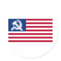 Obama Socialist Flag Round Stickers