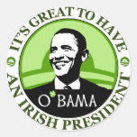 Obama St. Patrick's Day Round Stickers