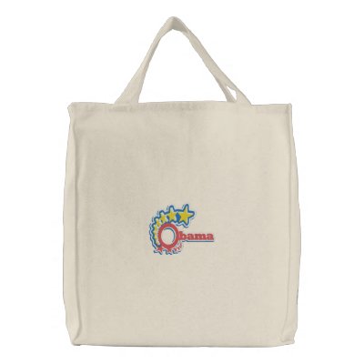 Obama Star Graphic Tote Embroidered Bag by silly_strings
