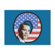 Obama Stars and Stripes Postcard