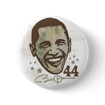 Obama Stylish President 44 Button by ObamaHomeboy Obama Stylish President 44 Button