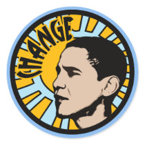 Obama Sun Change Stickers by wingedturtle Obama Sun Change Stickers