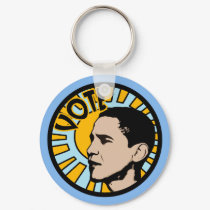 Obama Sun Vote Keychain by wingedturtle Obama Sun Vote Keychain