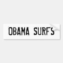 OBAMA SURFS BUMPER STICKER