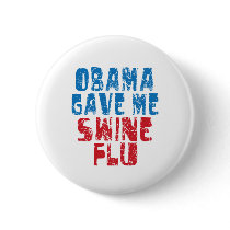 obama swine flu pinback button