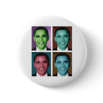 Obama Technicolor Button