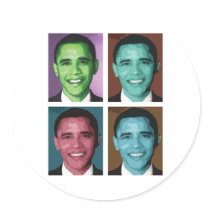Obama Technicolor Sticker stickers